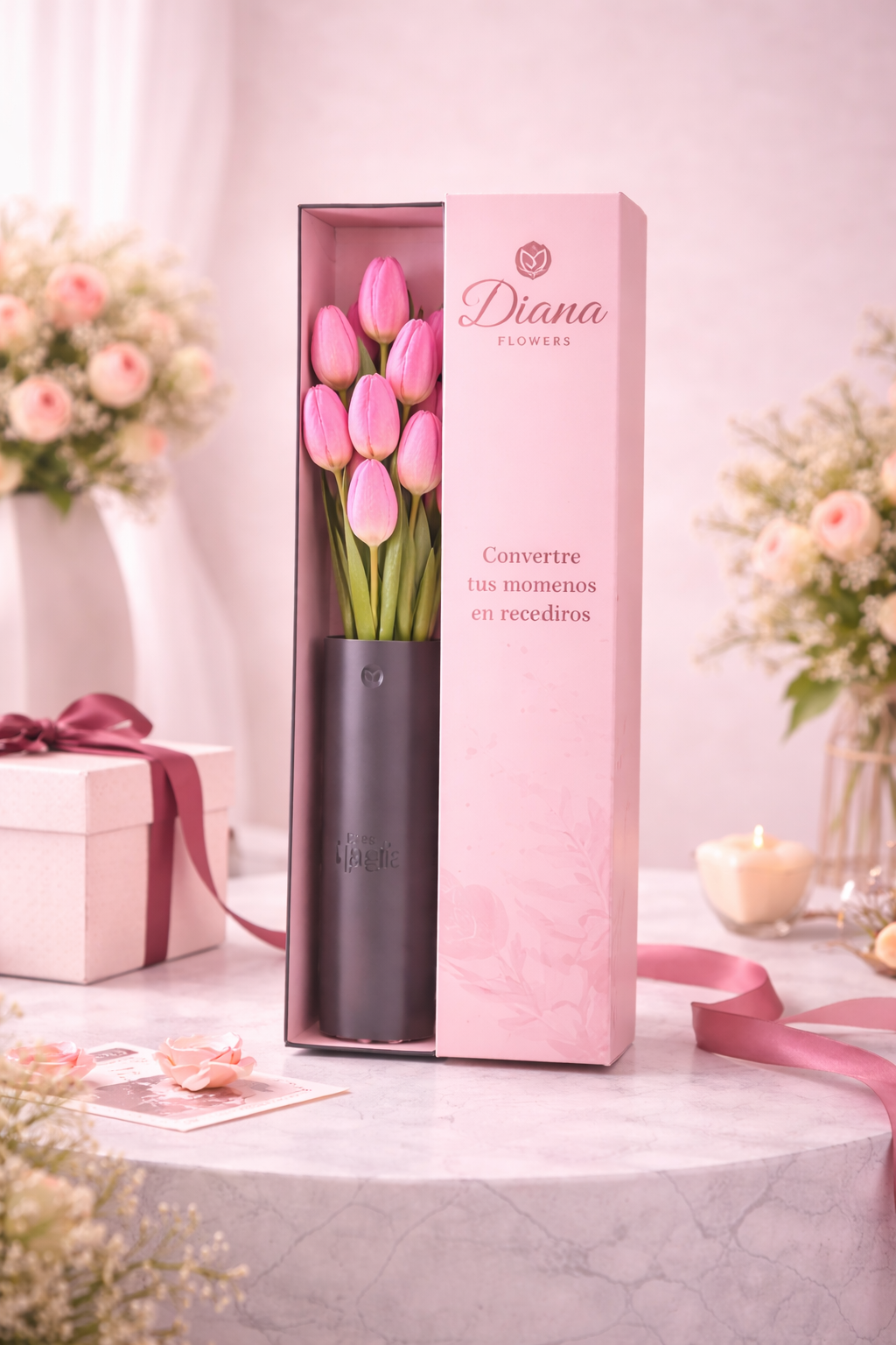🌷 Eres Magia – Box de Tulipanes Premium